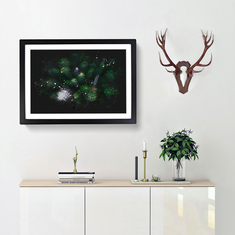 Green Forest N Sweden - Picture Frame Graphic Art Print, Black Framed, 62cm H x 87cm W x 2cm D