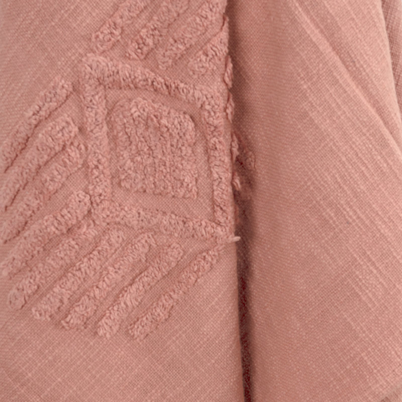 Jeté 100% coton tissé et texturé, Corail