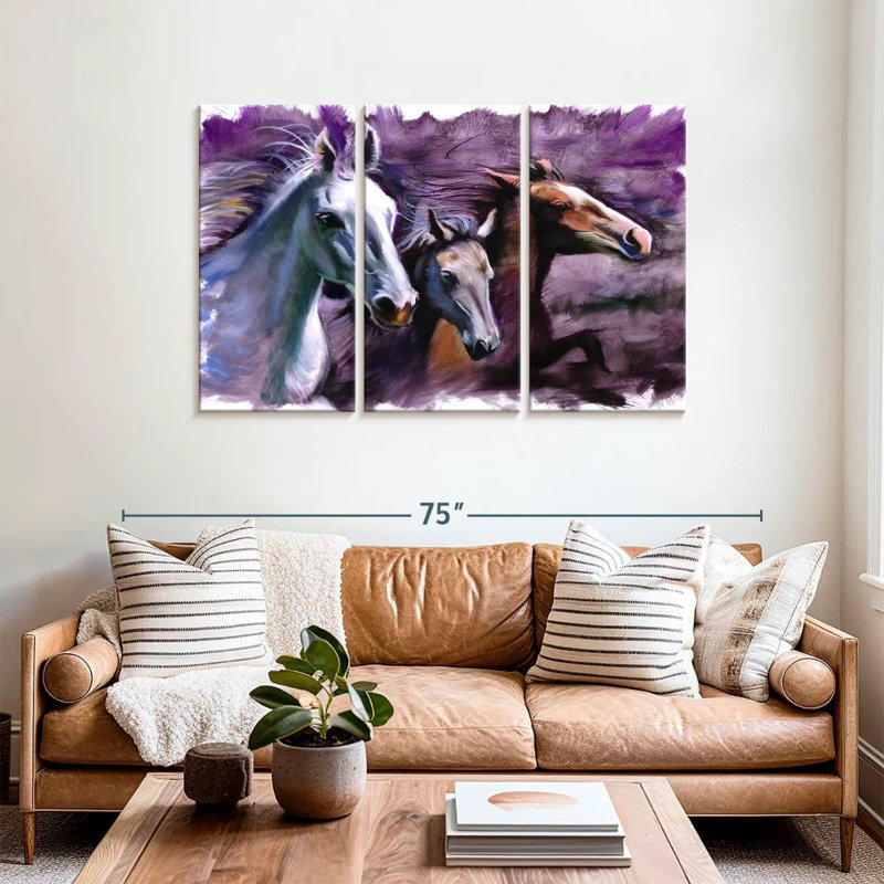 Brampt 3 Horses, 36" H x 57" W