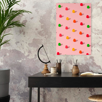 Contemporary Art Colorful Retro Vintage Palm Wall Art 1 Piece Wrapped Canvas Wall Art