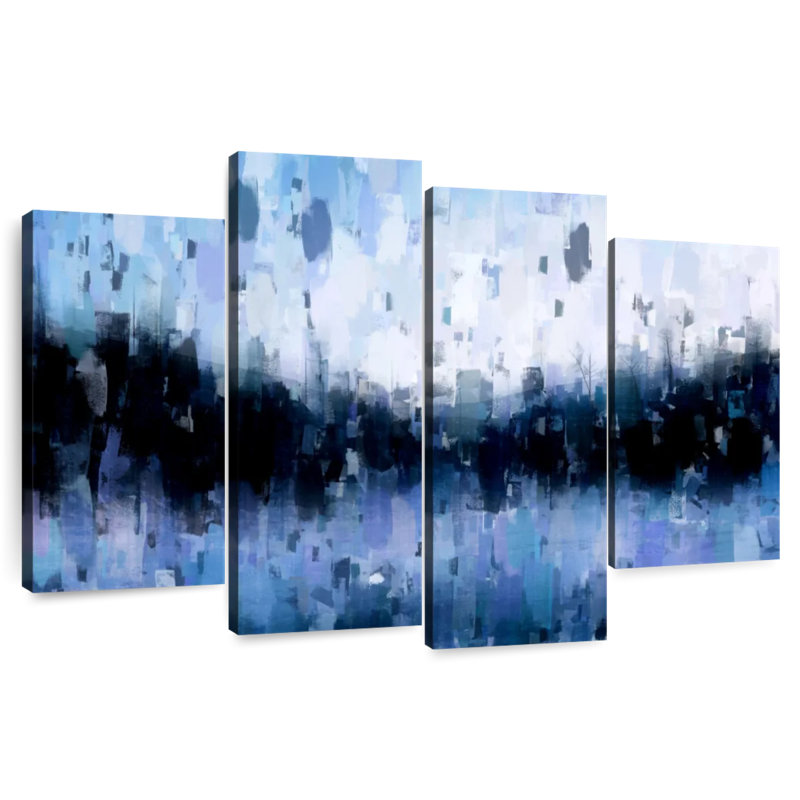 Bleu marine abstrait Avery, H 27 po x l 43 po