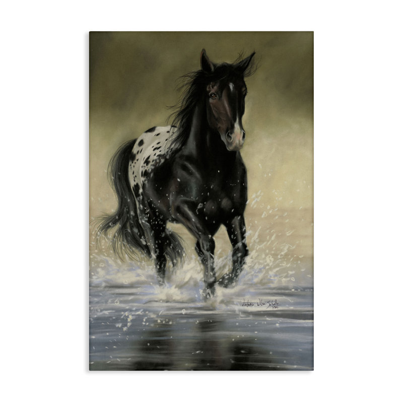 "Splashing Galloper Horse", art mural par Victoria Schultz, H 24 po x l 16 po