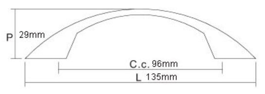 Expression 3 25/32" Center to Center Arch Pull, Chrome