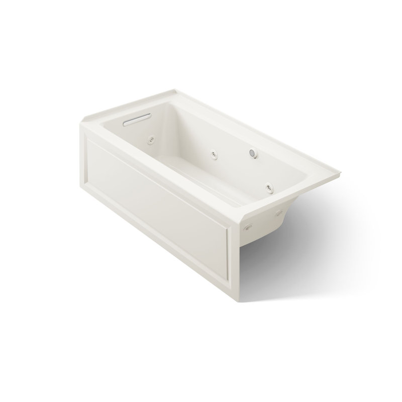 Archer® 60" x 30" Alcove/Tile in Whirlpool Acrylic Bathtub, Left, Biscuit