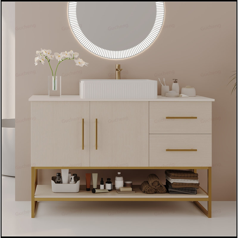 Meuble-lavabo simple 47,2 pouces avec lavabo en céramique