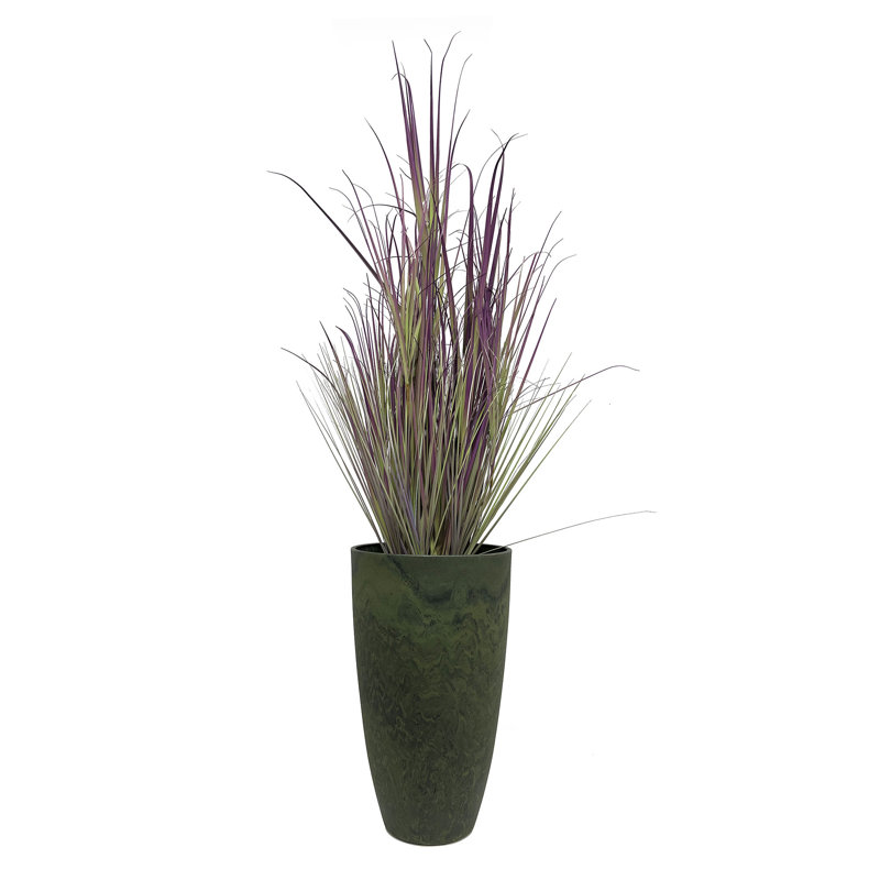 20" Green Composite Stone and Resin Outdoor Planter