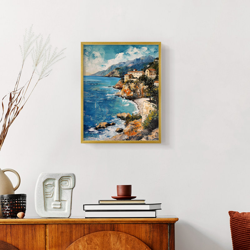 Série NAUTICAL DLxxxi - reproduction encadrée de qualité supérieure - prête à être accrochée - aucun clou requis, Doré