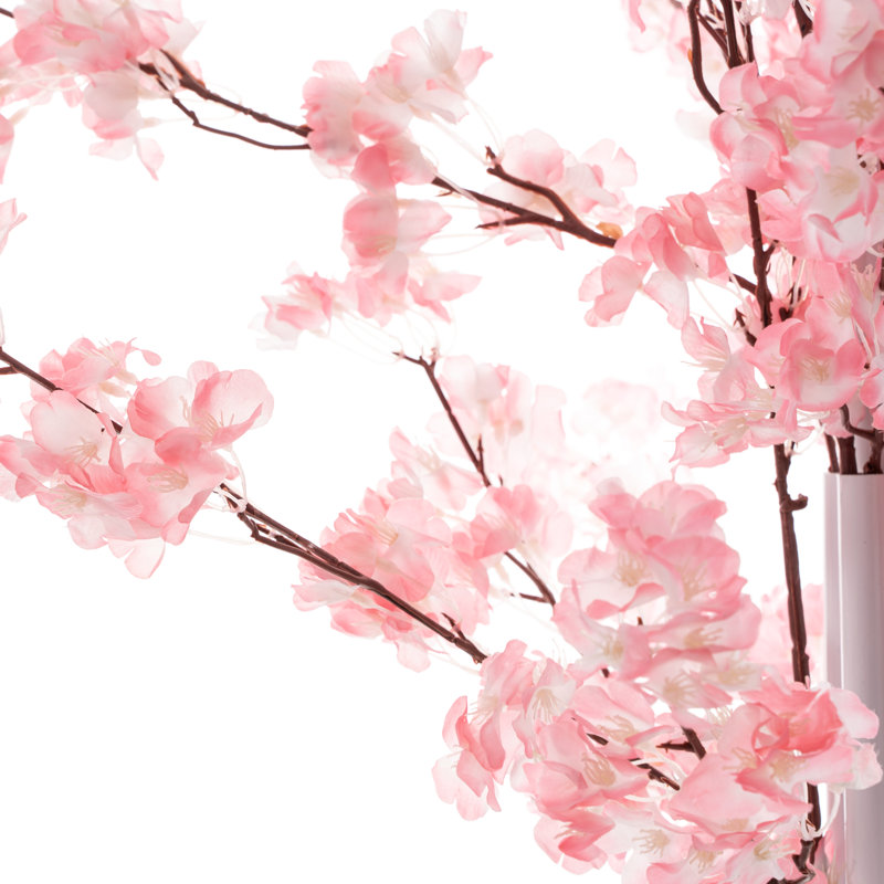 58.5'' Faux Flowering Tree in Metal Freestanding, Pink