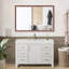Miroir mural moderne surdimensionné de 122 x 81 cm avec cadre en aluminium couleur noyer, vision claire, installation verticale ou horizontale, design robuste, montage rapide, idéal pour salle de bain et salon.