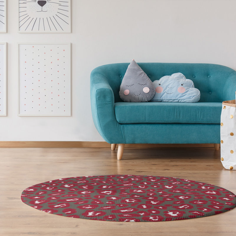 Animal Print Indoor Rug, Round 5'