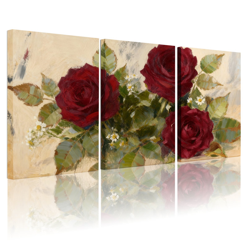 Ensemble de 3 impressions sur toile marguerites, H 18 po x l 36 po