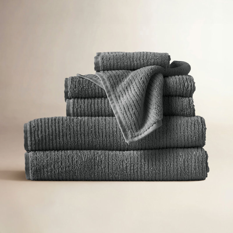 Temescal Ribbed Towel Set, Shadow,  Towel Set