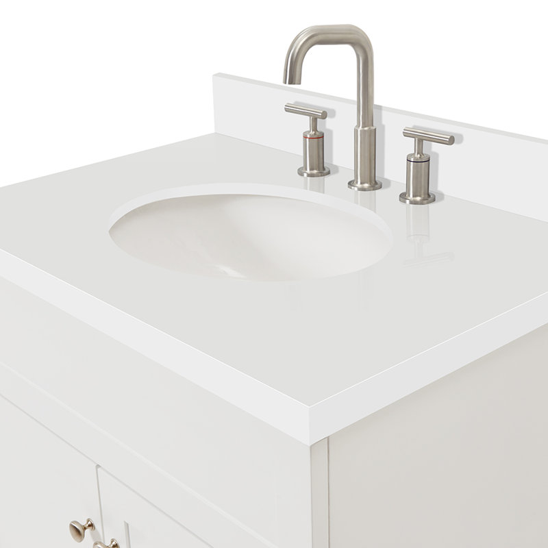Ensemble de meuble-lavabo simple 31 po avec miroir Abell, Blanc