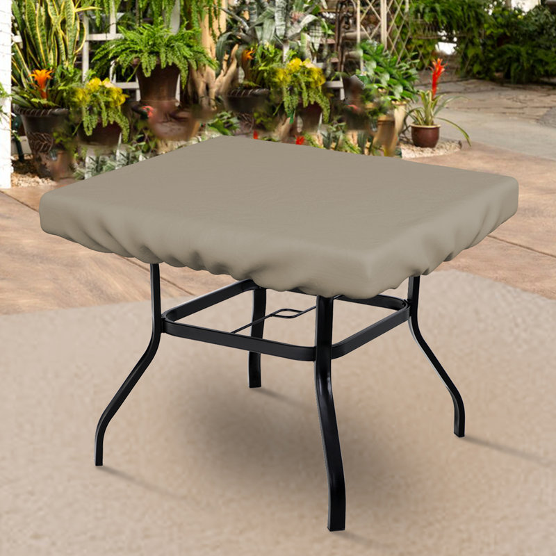 Couvercle de table de patio carré multi-usage robuste, revêtement de table imperméable pour l'extérieur résistant aux rayons UV