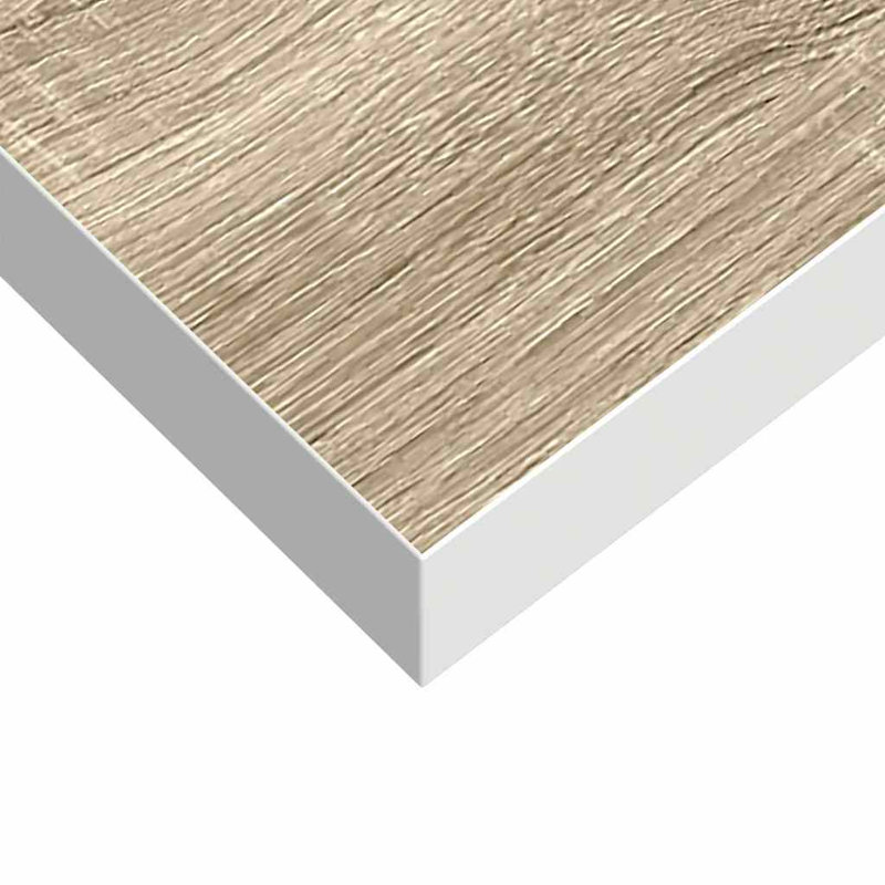 Tablette murale Tablette flottante à fixation murale pour cadre photo, 1.5" H x 31.5" W x 9.3" D, Chêne / blanc