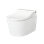 Toilette suspendue TOTO® WASHLET® + RP en forme de D avec siège bidet et système de réservoir à double chasse automatique DuoFit® In-Wall 1,28 et 0,9 GPF, argent mat