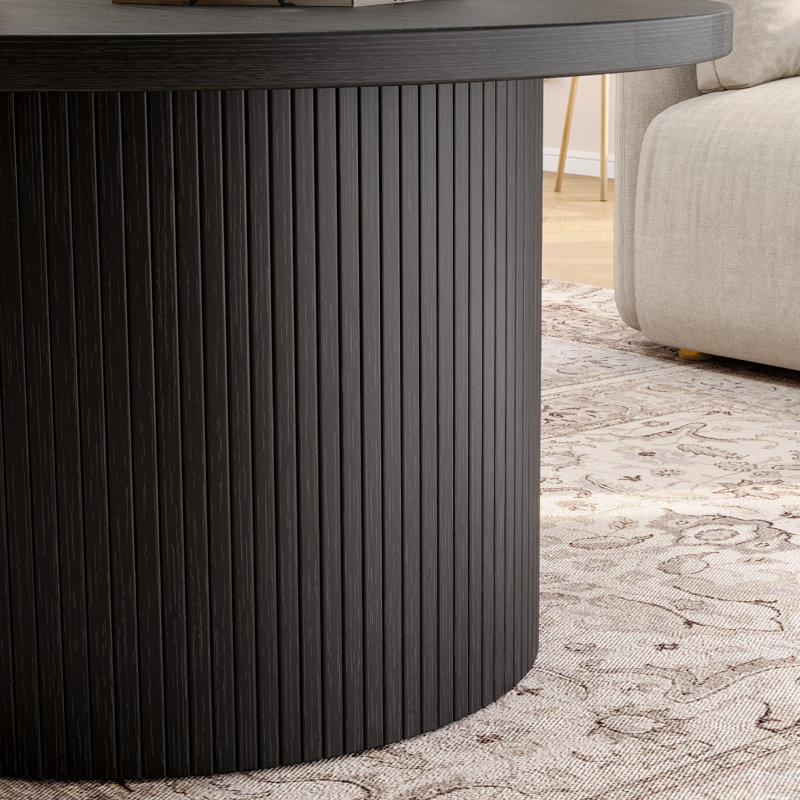 Table basse 31,5 "avec base cylindrique, Noir