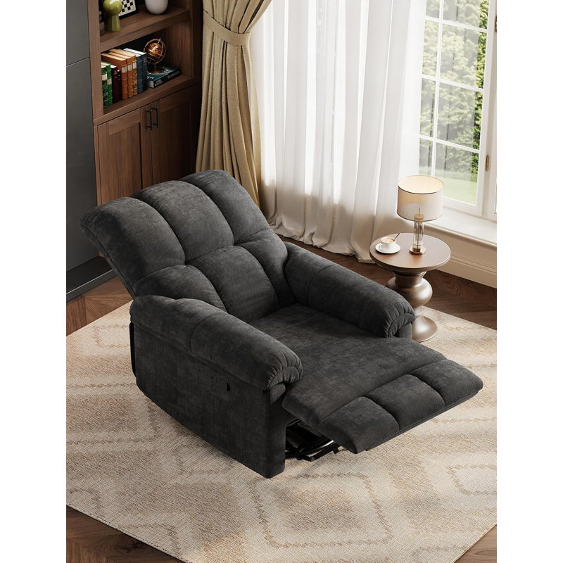 Fauteuil inclinable manuel, inclinable et pivotant en chenille, Noir