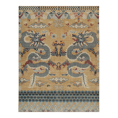 Distressed Homage Hand Knotted Wool Animal Print Area Rug