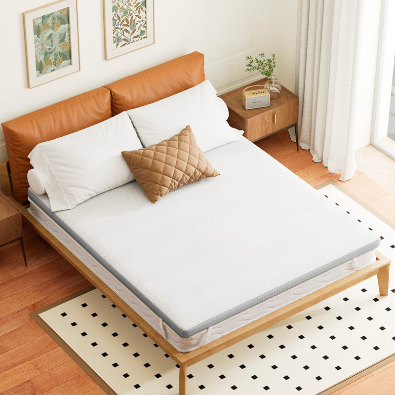 Surmatelas en coton Memory, Très grand californien, 2", Gris