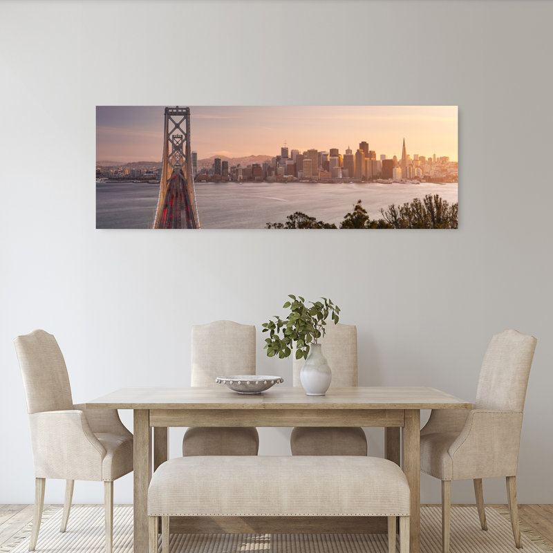 San Francisco, paysage urbain abstrait, art mural, H 60 po x l 20 po