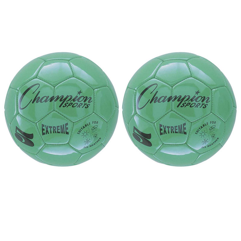 Ballon de soccer Champion Sports Extreme, taille 5, vert, paquet de 2