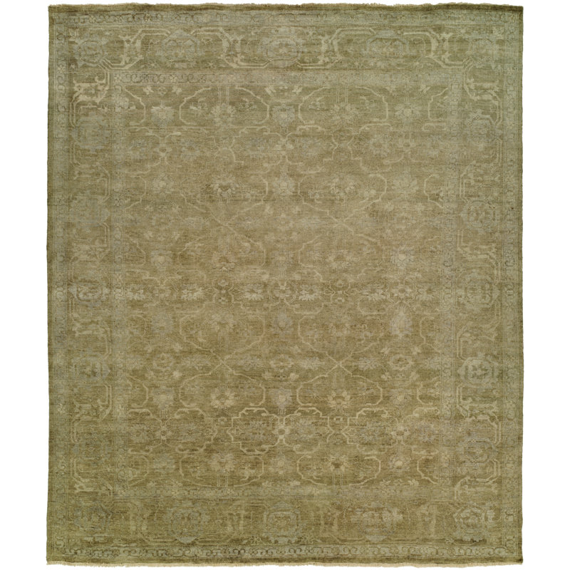 Wool Area Rug in Brown, Rectangle 3' x 5'