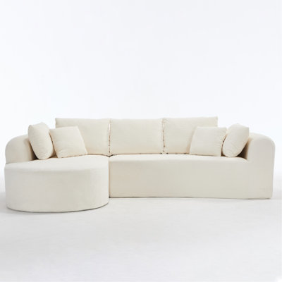 Cloud Sectional Couch, Boneless Sofa For Living Room, Corduroy Modular Couch With L Shape Chaise, Modern Compressed Sofa In A Box, Memory Foam Filling