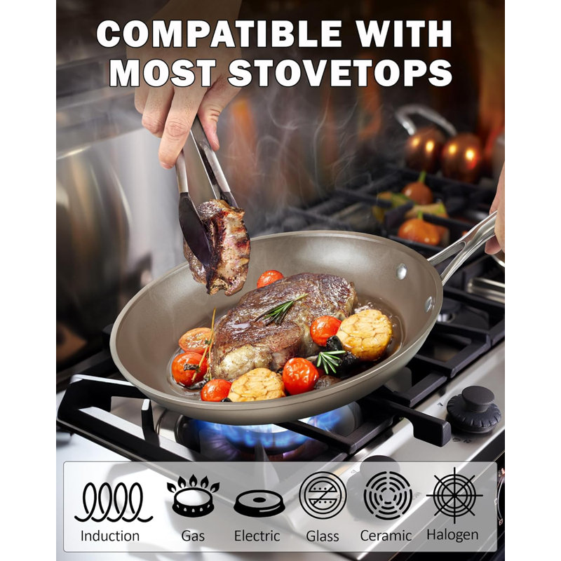 8-Piece Bronze Hard Anodized Nonstick Induction Cookware Set