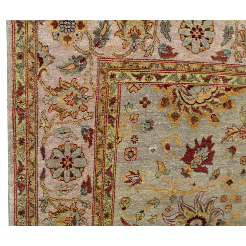 Tapis rose / brun / noir noué à la main