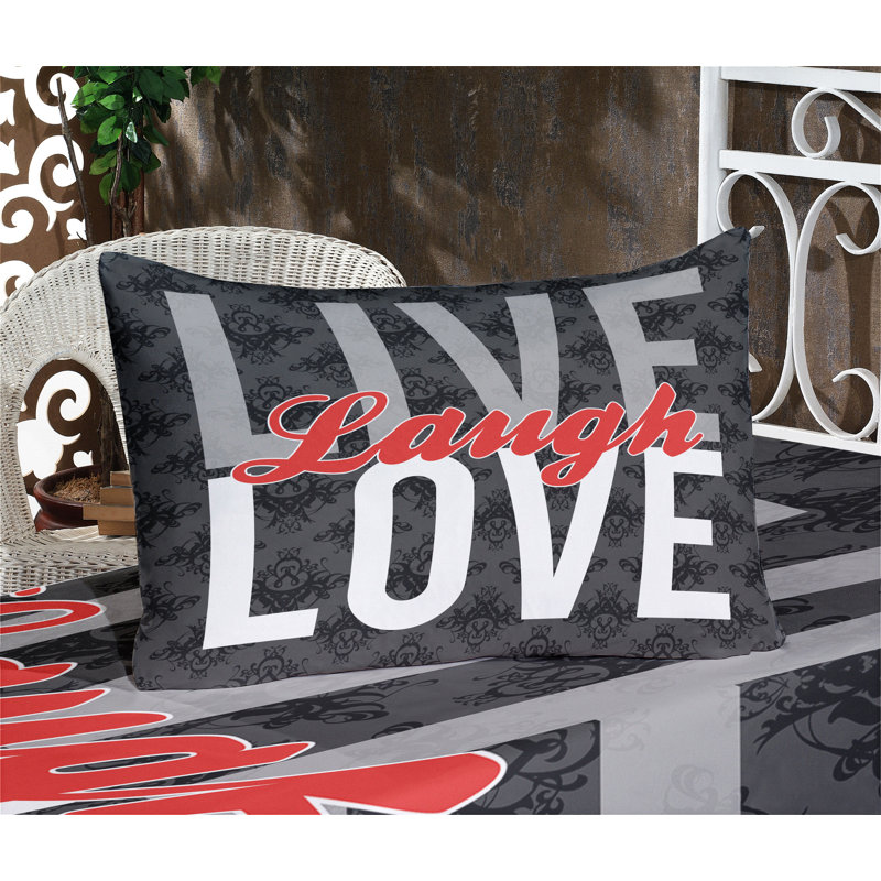 Multicolore ensemble de draps et taies décoratives Ambesonne Live Laugh Love