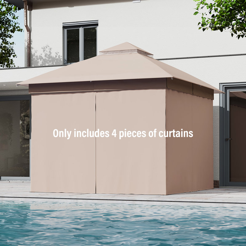 Rideau d'intimité pour pavillon de jardin Home Isle, Beige, H 79,2 po x l 98,4 po