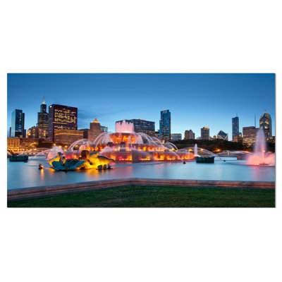 Reproduction de photo sur toile tendue, "color buckingham fountain cityscape"