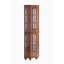 Vitrine de coin avec 4 tablettes réglables en verre trempé et système d'éclairage, pieds en bois massif, panneau arrière en miroir en acrylique (ampoule E26 non incluse)