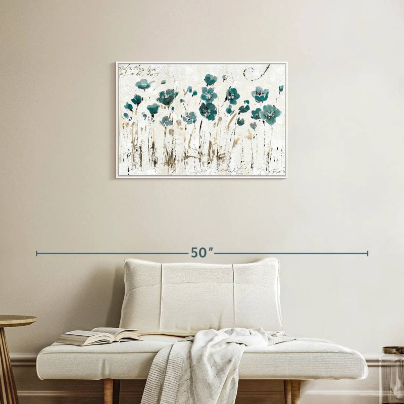 Leota Balance VI - bleu, Cadre flottant blanc, 31 po x 21 po