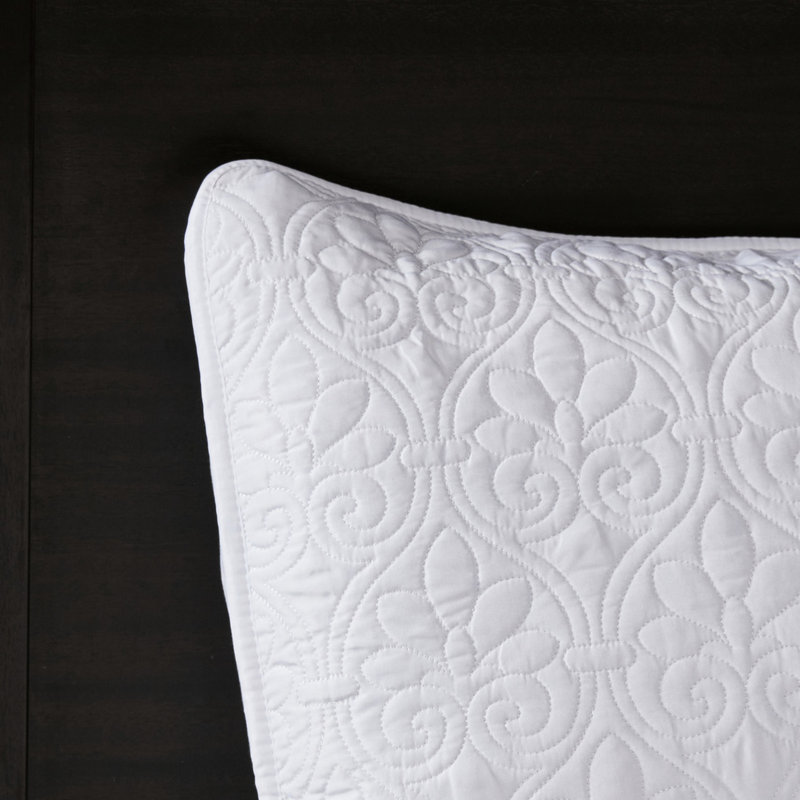 Grand couvre-lit réversible blanc - Superbe broderie en coton prélavé pour une nuit de luxe 2 taies décoratives incluses surdimensionnées pour un meilleur confort inclus