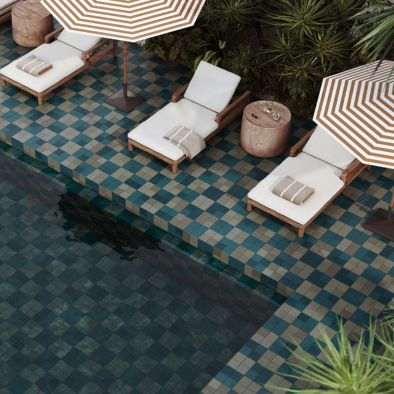 Born 5X5 Matte Porcelain Tile, Teal Blue
