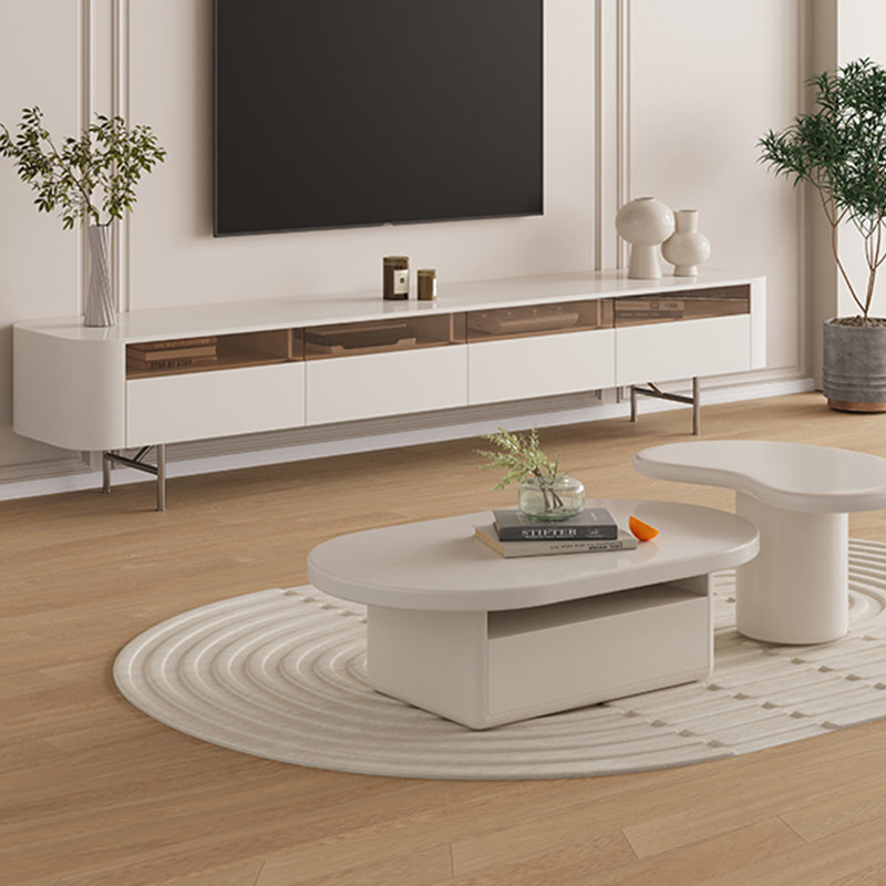 Meuble télé et table basse en bois de style simple
