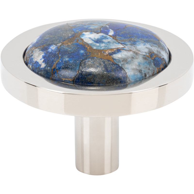 Firesky Diameter Knob, Polished Nickel, Mohave Lapis