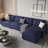 Viviette 5 - Piece Velvet Upholstered Sectional Sofa with Storage Space and Adjustable Arm and Back-1093214535