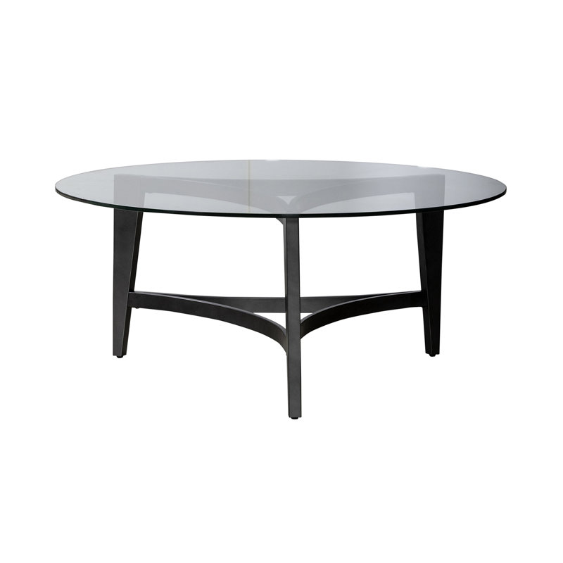 Table à cocktail ronde avec plateau en verre Almedia