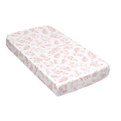 Botanical Blush Pink Satin Fitted Crib Sheet
