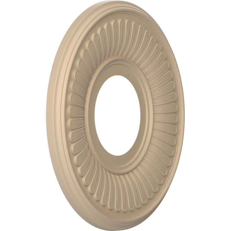 Médaillon de plafond Berkshire en PVC thermoformé, H 10 po x l 10 po x P 0,75 po, Beige fumé satiné UltraCover