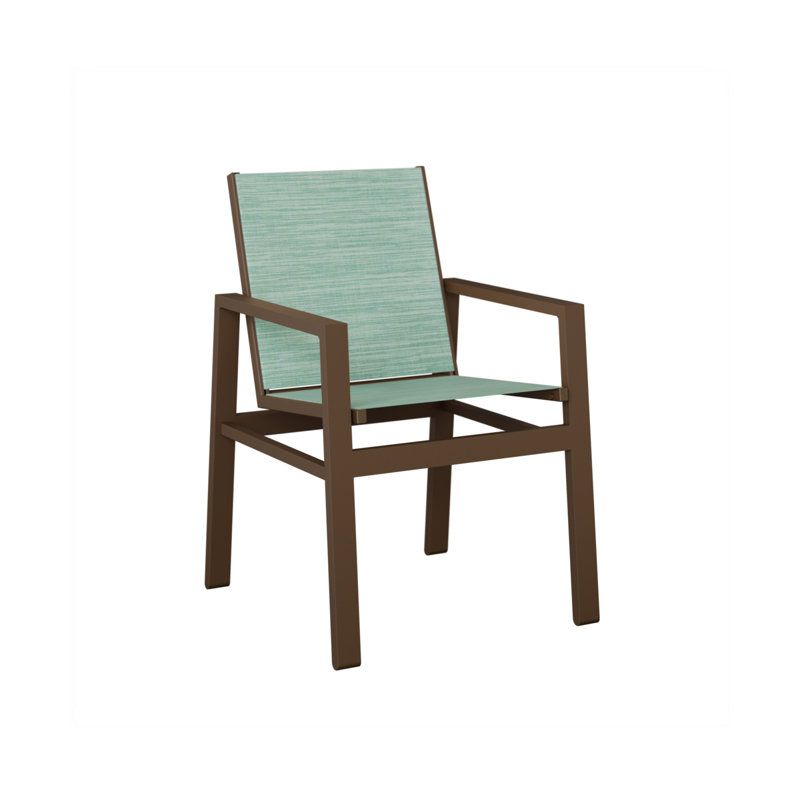 Chaise de salle à manger Ohlson Mesquite, Veine d'aluminium et de bois mesquite, Paysage marin