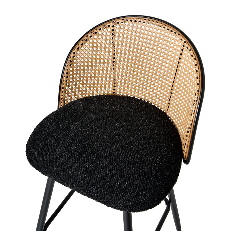 Set of 2 Bar Chairs NATHAN Swivel, Black, 66"