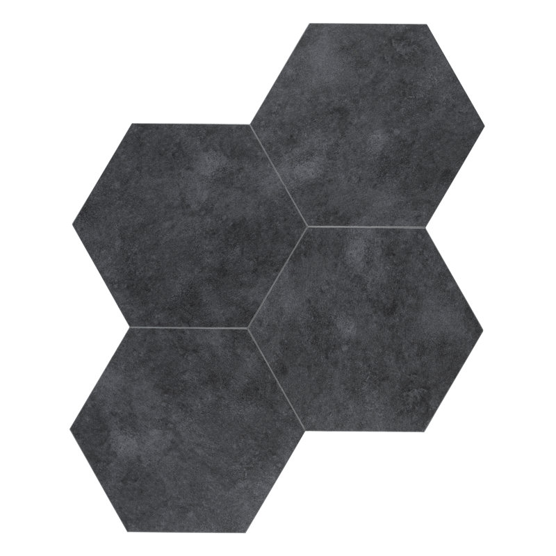 Plancher de vinyle à peler et coller BaseMore HEX 12 mil x l 5,75 po, Gris foncé