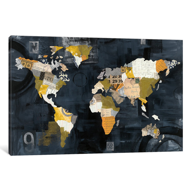 «Golden Worl» par Courtney Prahl - reproduction d'art sur toile tendue, H 12 po x l 18 po x P 1,5 po, Toile tendue