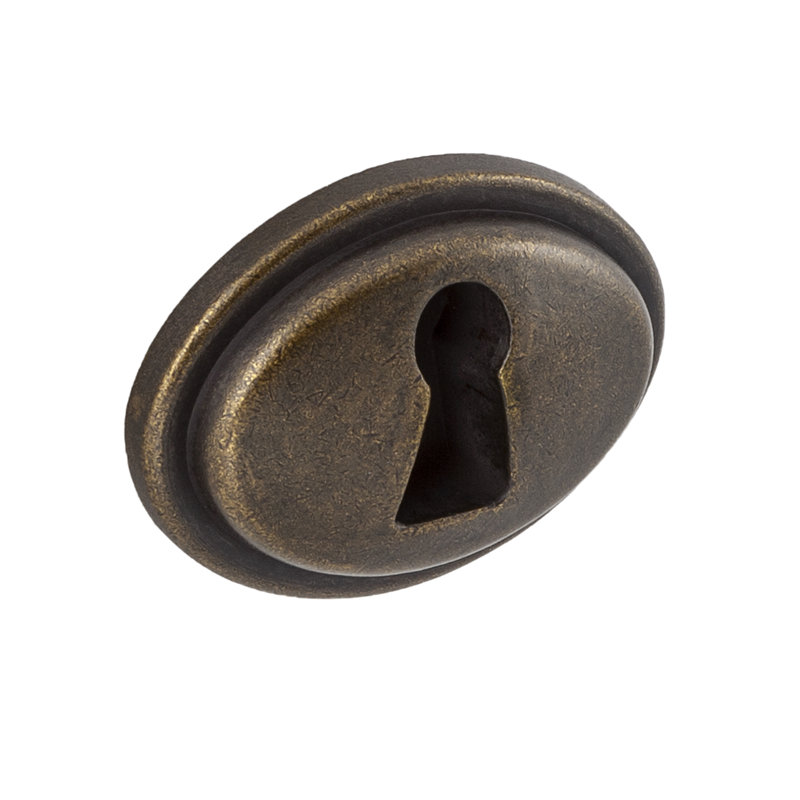 Faux Keyhole 1-5/16" Length Antique Brass, Antique Brass