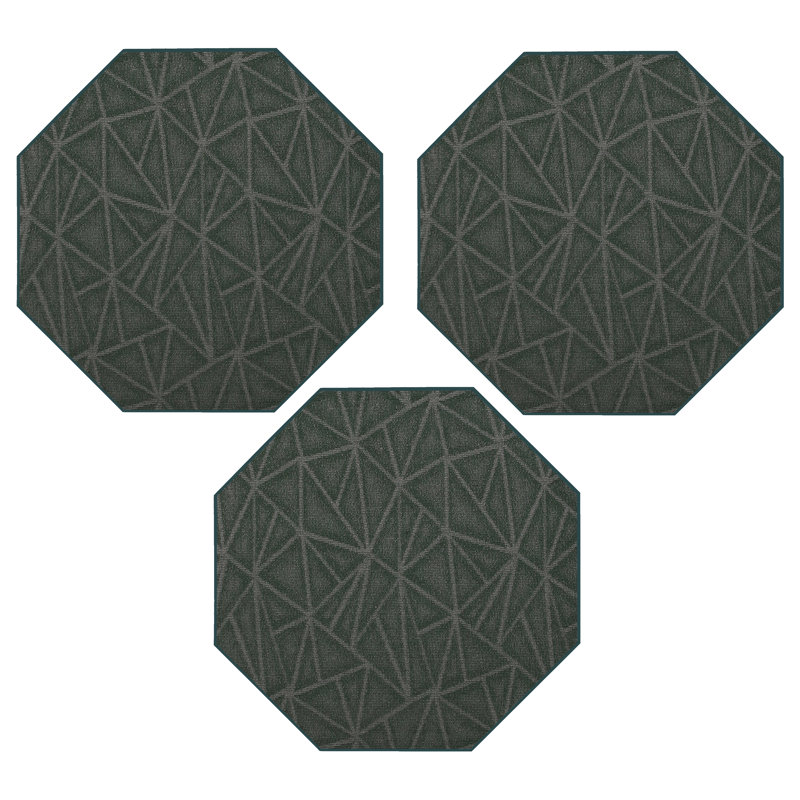 Ensemble de tapis intérieur / extérieur en nylon touffeté à la machine Gjon, Octogone 3 pi