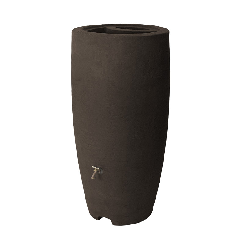 Athena Rain Barrel (50 Gallon & 80 Gallon Options), 49" H x 24" W x 24" D, Brownstone